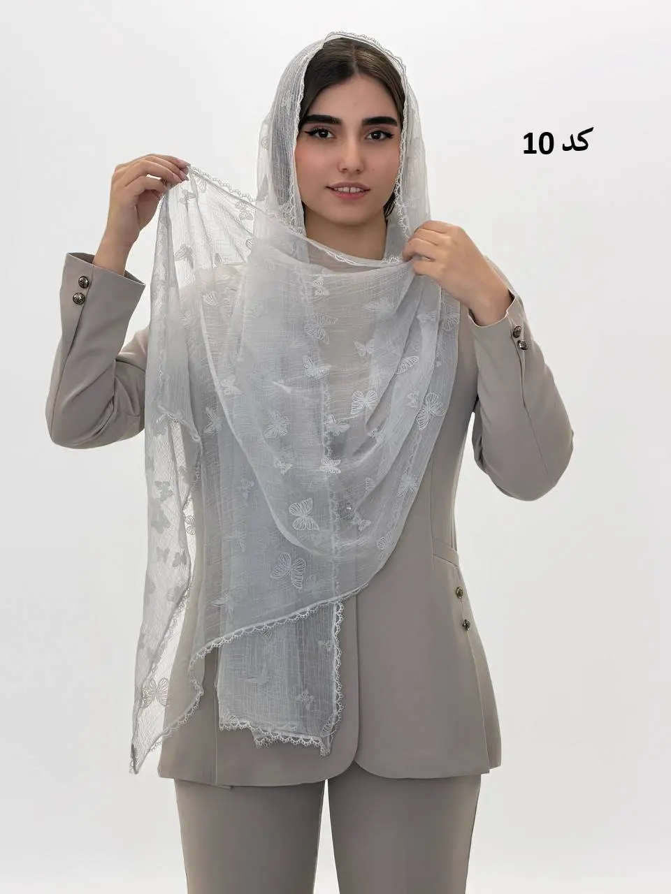 6874-شال حریر پروانه